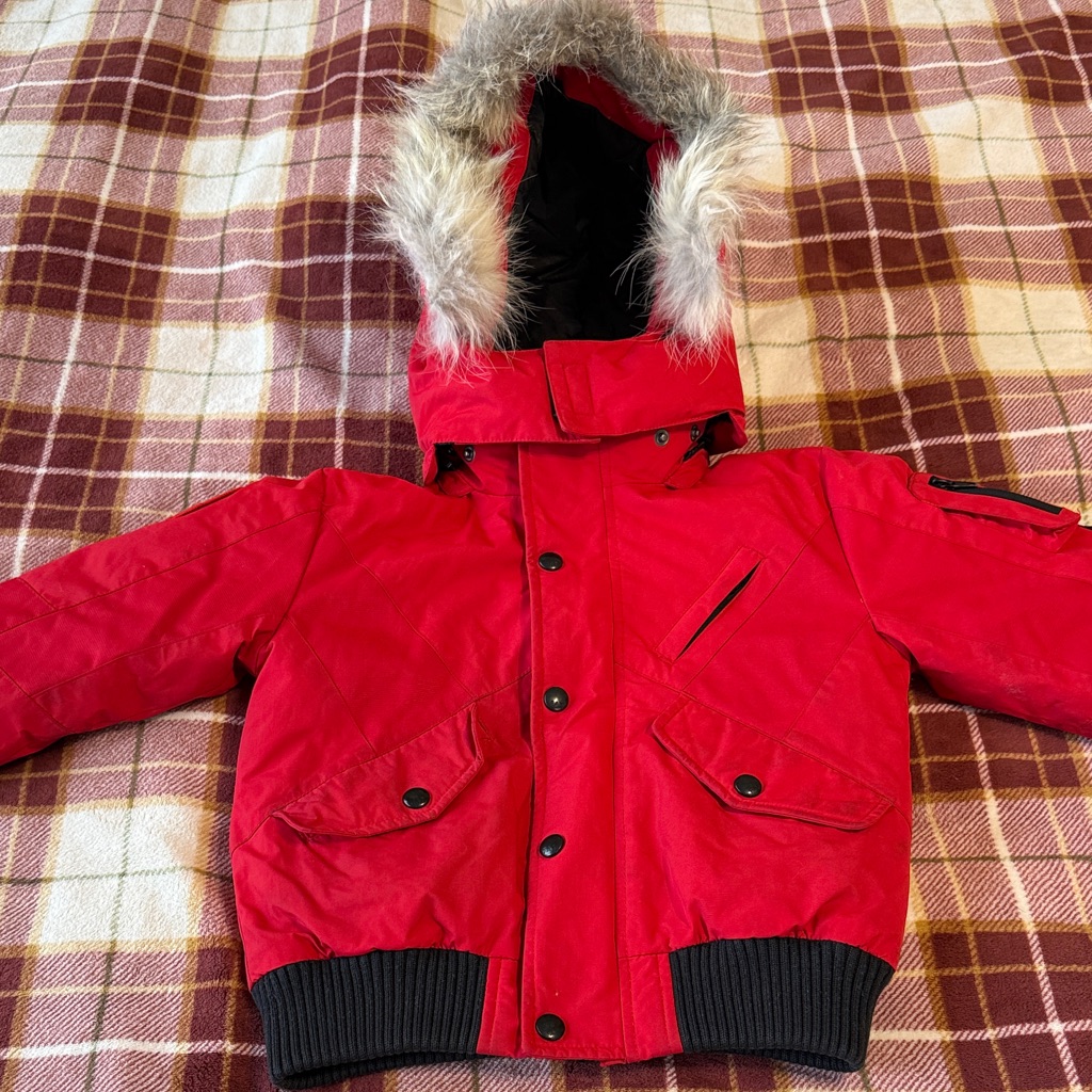 Triple FAT 5t Boys Scotia Goose Down Winter Jacket With Faux Fur Hood